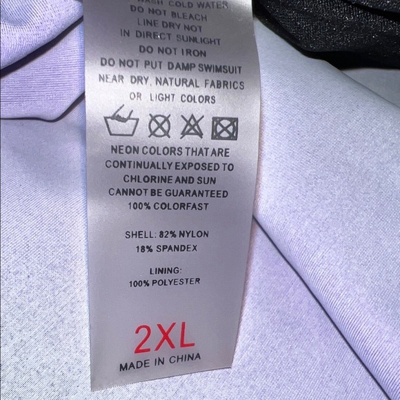 Purple and Black Strappy Swim Top, Plus Size 2X - Picture 8 of 8